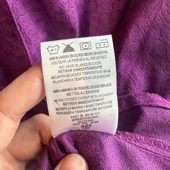 Wrangler Pearl Snap Suede Western Button Up Shirt Size Large Purple Pattern - Picture 8 of 10